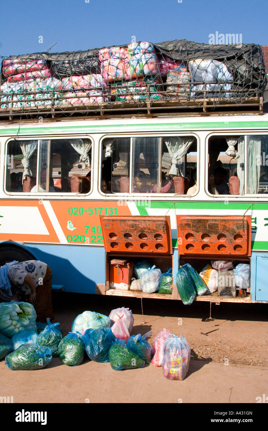 Vientiane Bus Terminal Laos Stockfoto