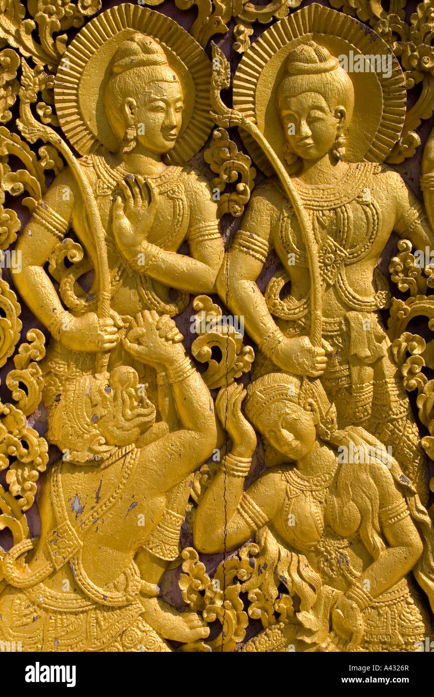 Wat Xieng Thong Luang Prabang Laos Stockfoto