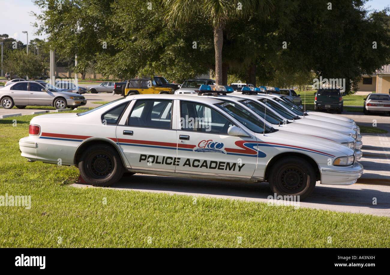 Polizeiauto für das Training am zentralen Florida Community College in Ocala, Florida, USA Stockfoto