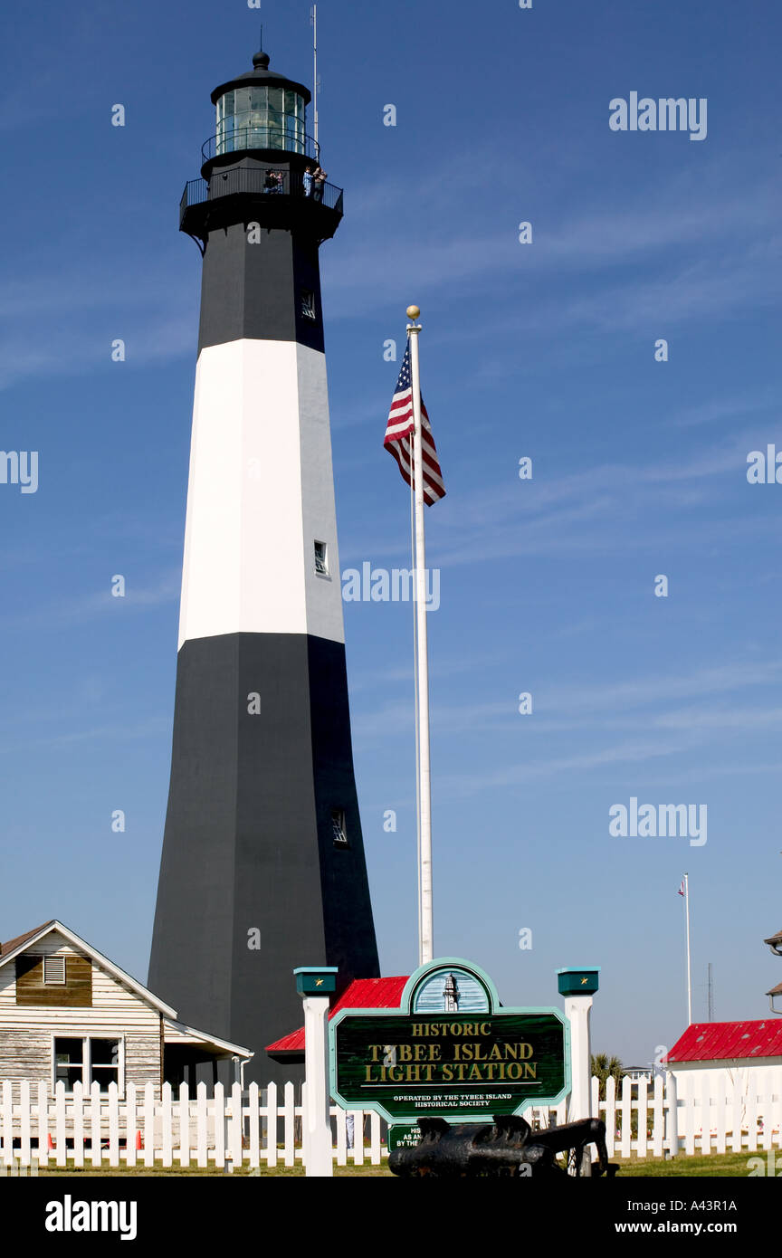 Historischen Tybee Island Lighthouse Station Tybee Island Georgia USA Stockfoto