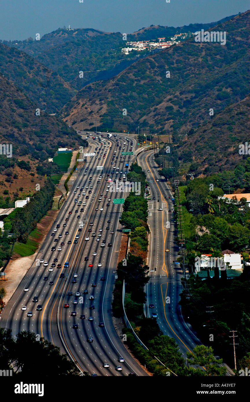 Autobahn, Blick vom Getty Center Los Angeles Kalifornien USA Stockfoto