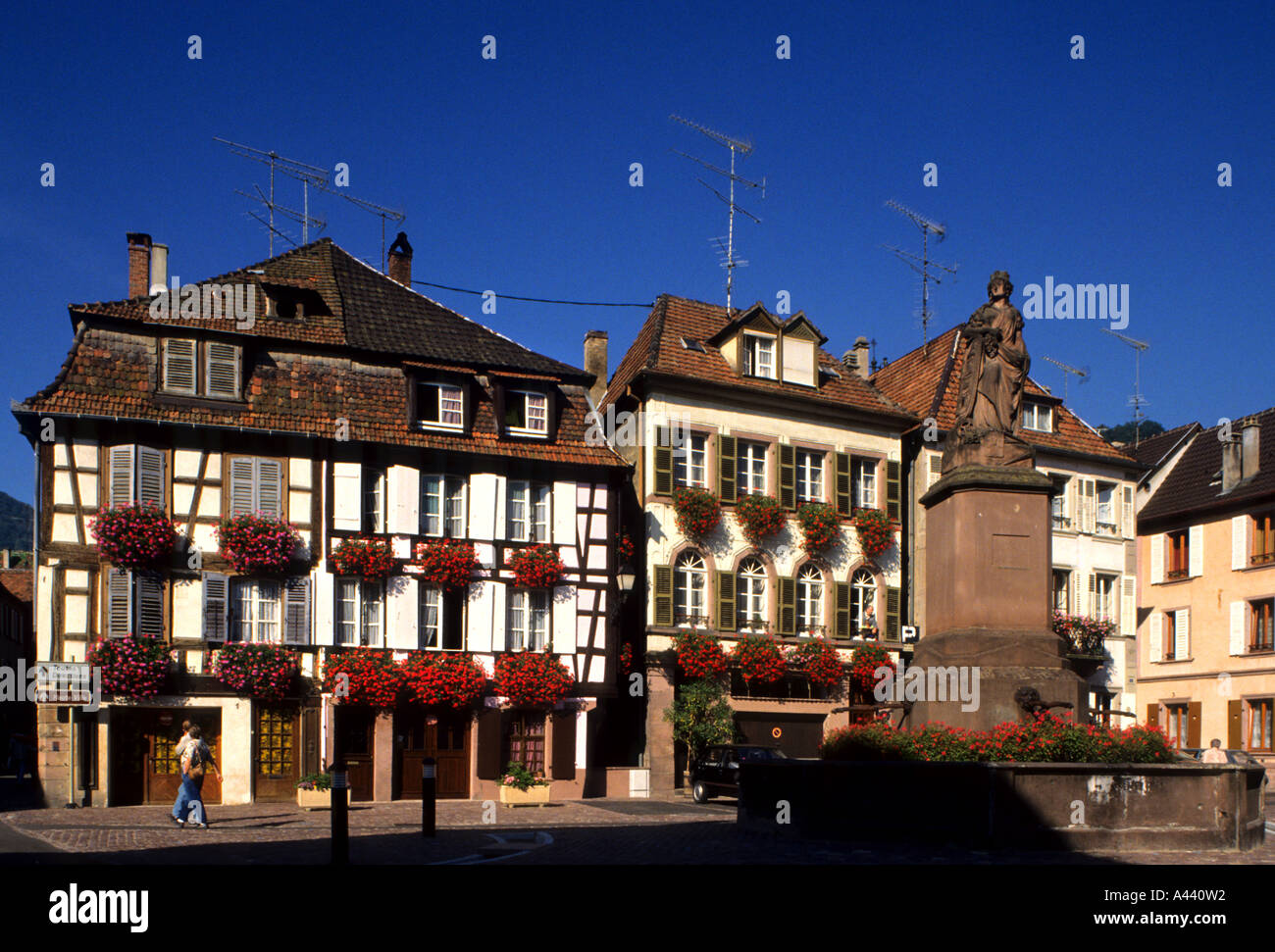 Elsässer Kaysersberg Frankreich Französisch Alsace Restaurant Wein Stockfoto