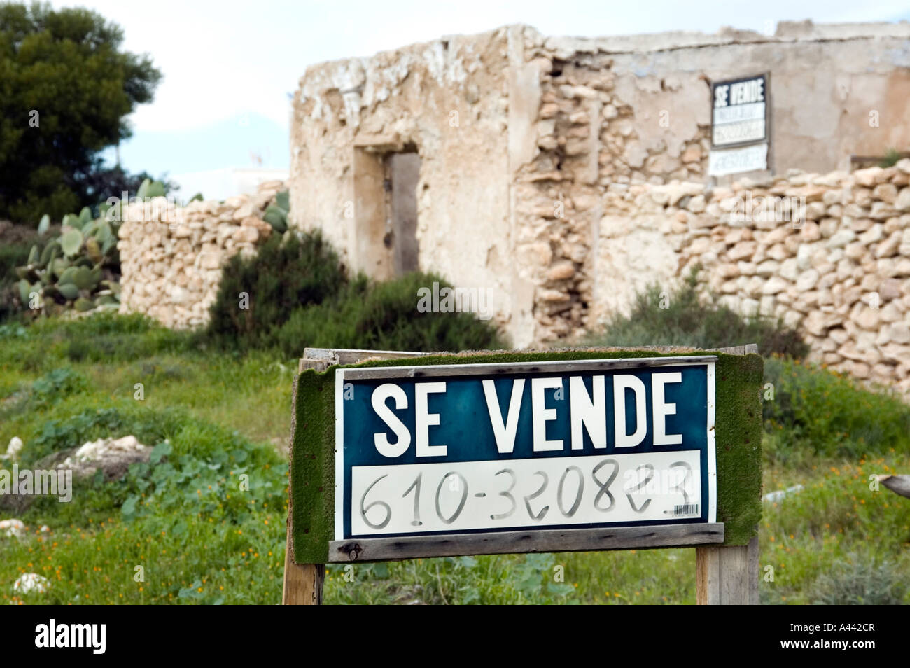 Verlassenen Bauernhof Immobilien zum Verkauf in Naturschutzgebiet PARQUE NATURAL DE CABO DE GATA in südlichen Provinz Almeria in Spanien Stockfoto