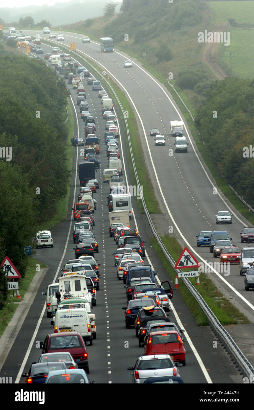 Stau, August Bank Holiday Wochenende Cornwall UK Stockfoto