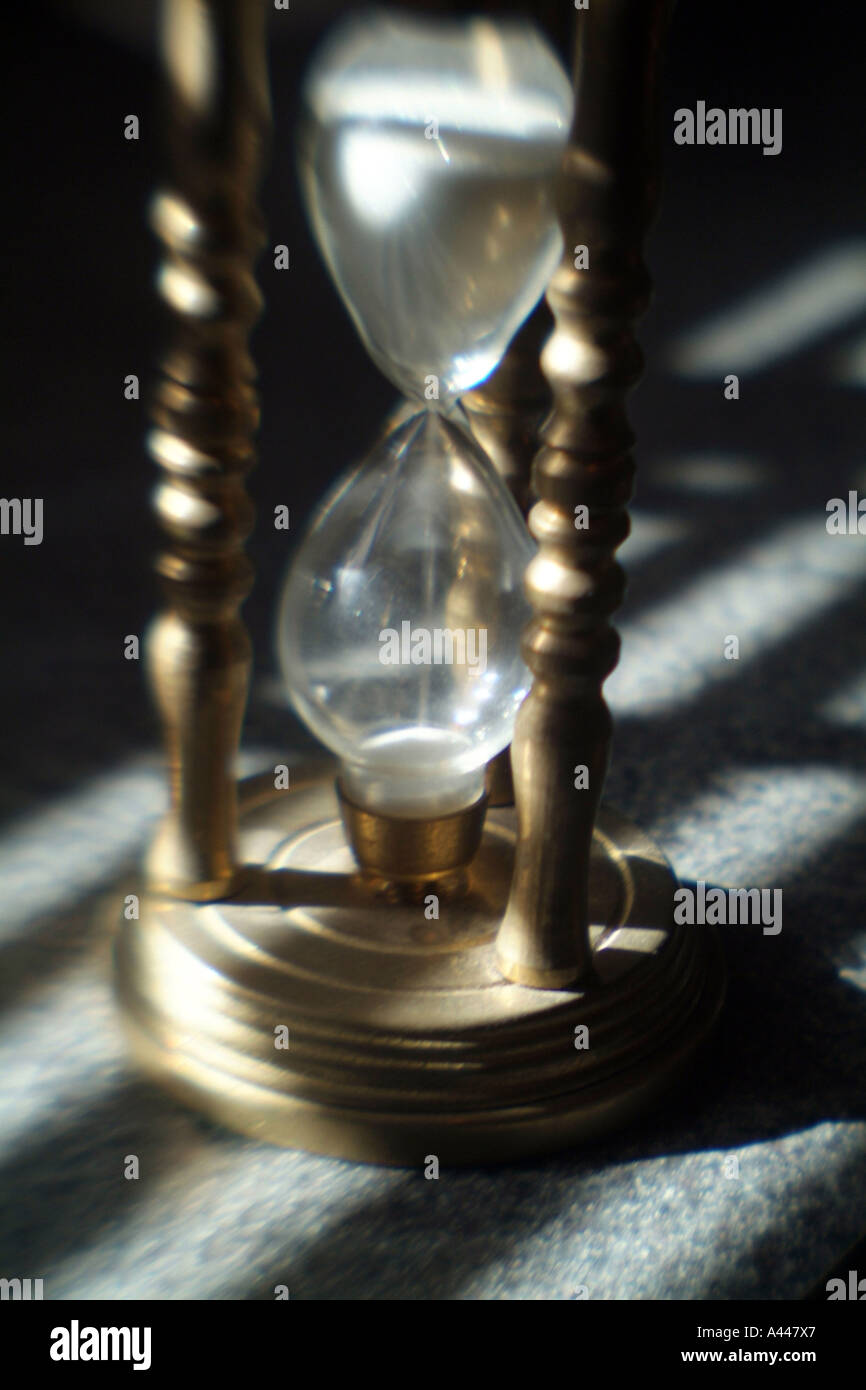Stunde Glas abstrakt mit Kunststofflinse Kamera aufgenommen Stockfoto