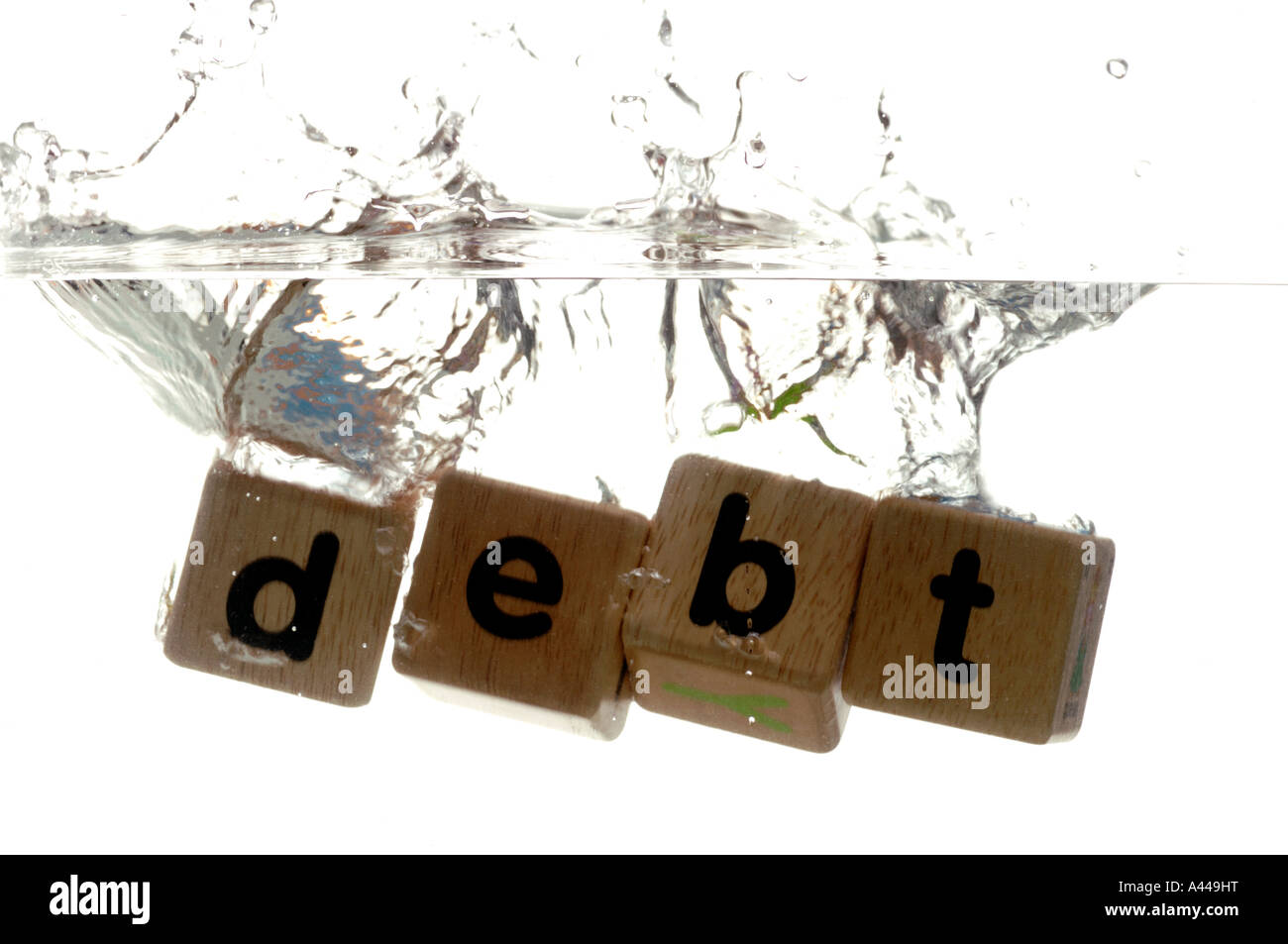 Ertrinken in Schulden Stockfoto