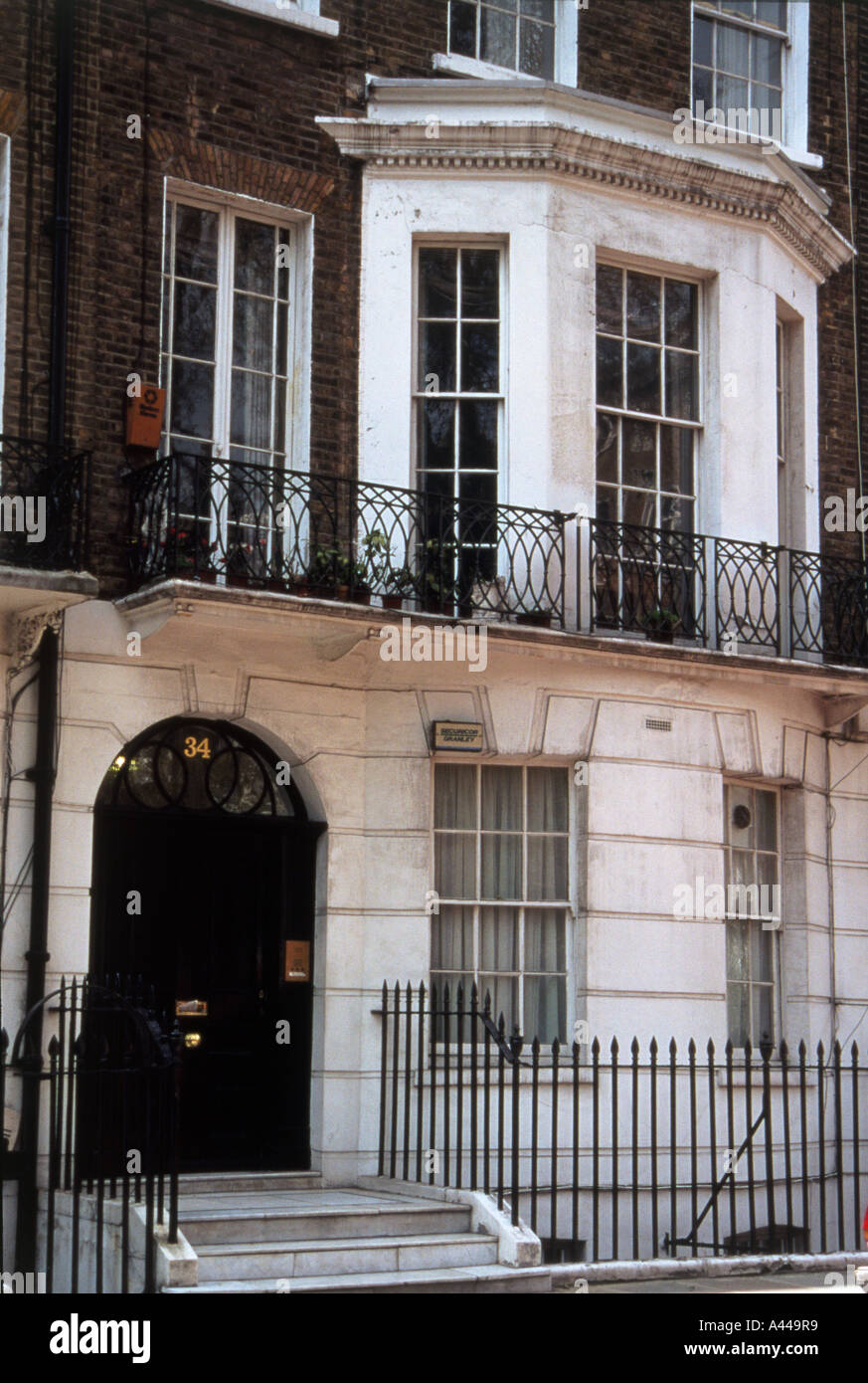 JIMI HENDRIX 34 Montague Square, London, wurde seine Heimat von Dezember 1966 bis März 1967 Stockfoto