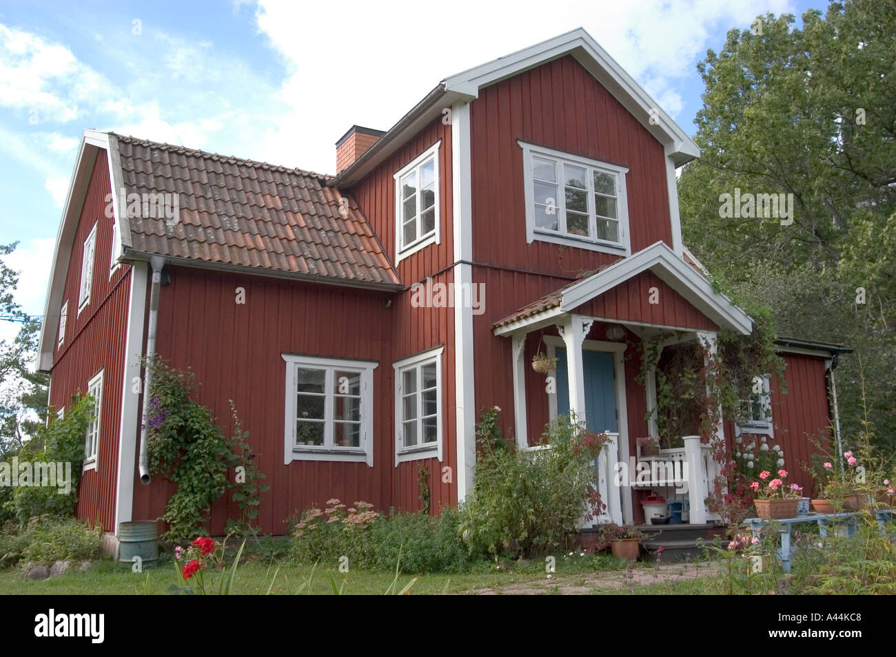 Schwedische traditionelles Bauernhaus Stockfoto