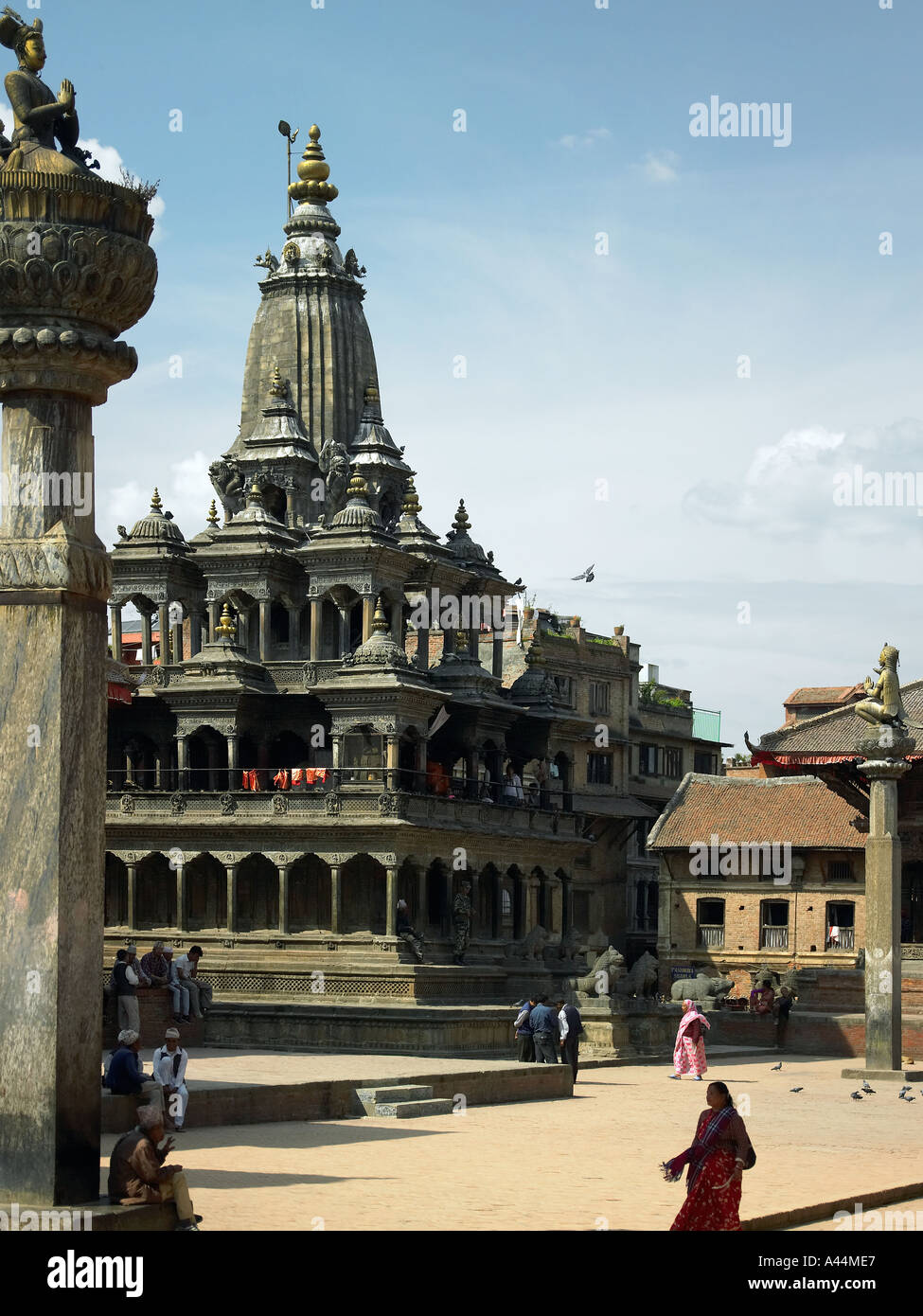 Krishna-Mandir-Tempel auf dem Durbar Square in Patan in der Stadt von Kathmandu in Nepal Stockfoto