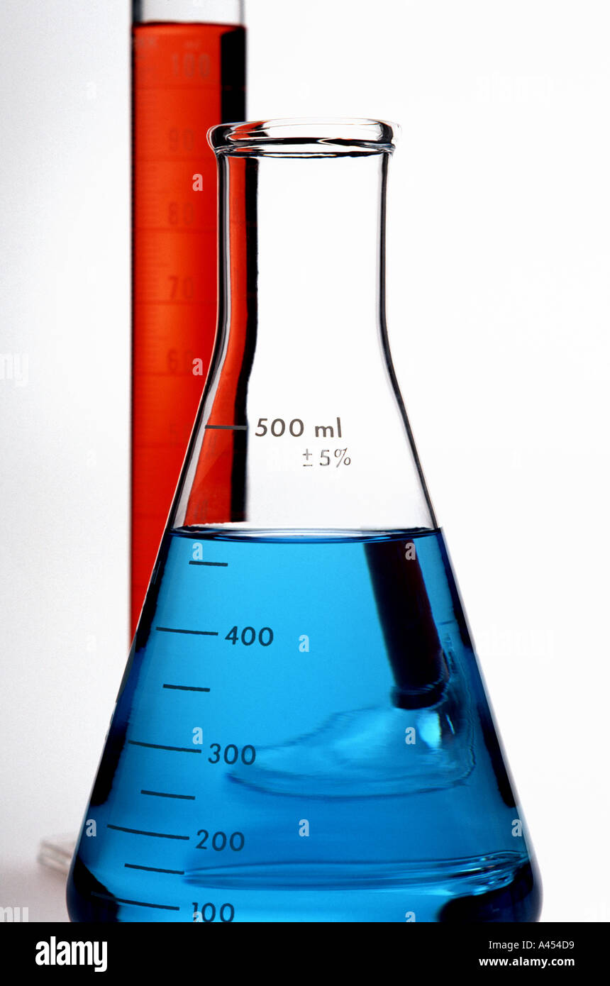 Sortierte Labor-Glaswaren Stockfoto