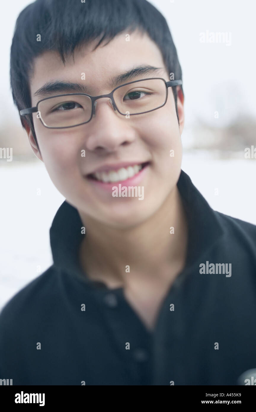 Nahaufnahme von Teenager Lächeln Stockfoto