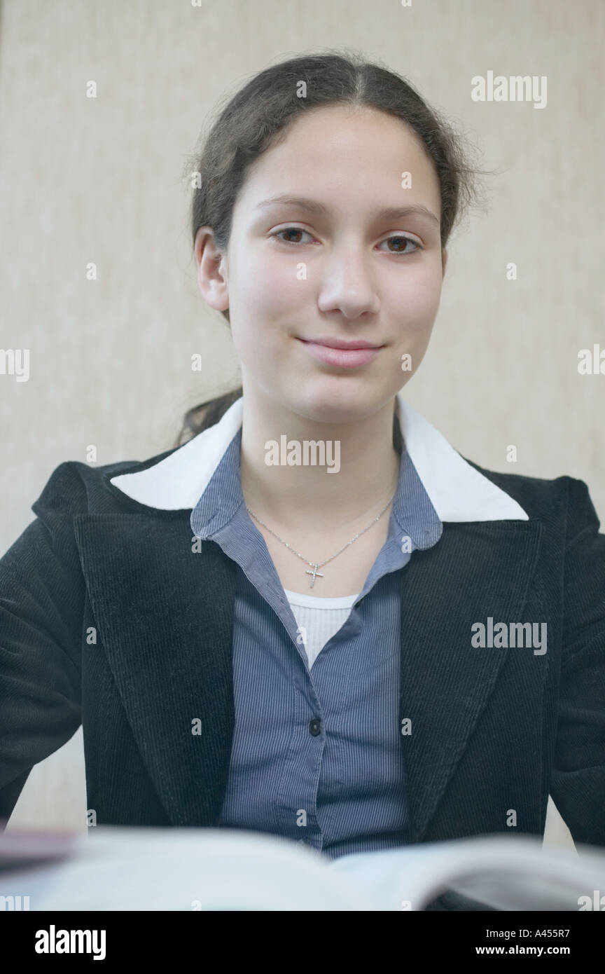 Porträt eines Mädchens lächelnd Stockfoto