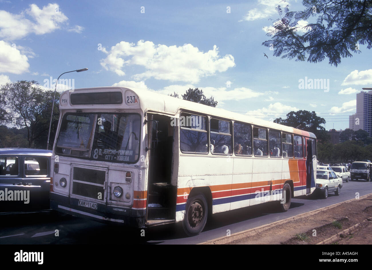 Einzelne Doppeldecker-Bus Nairobi Kenia in Ostafrika Stockfoto