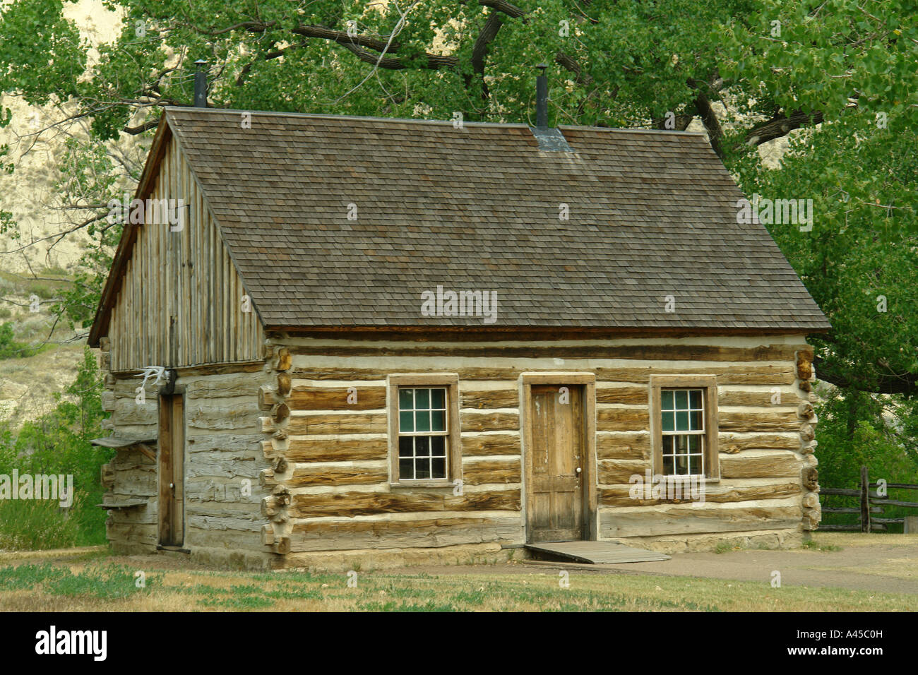 AJD57298, Medora, ND, North Dakota, Theodore-Roosevelt-Nationalpark, South Unit Visitor Center, Teddy Roosevelts ersten ranch Stockfoto