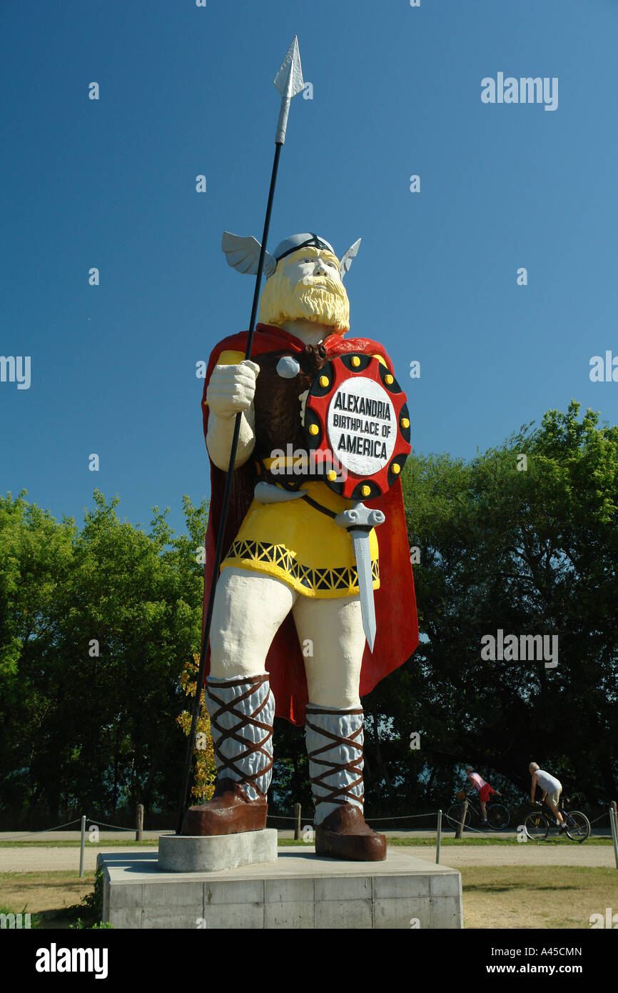 AJD57414, Alexandria, MN, Minnesota, Alex die Viking-Statue, Alexandria Geburtsort von Amerika Stockfoto