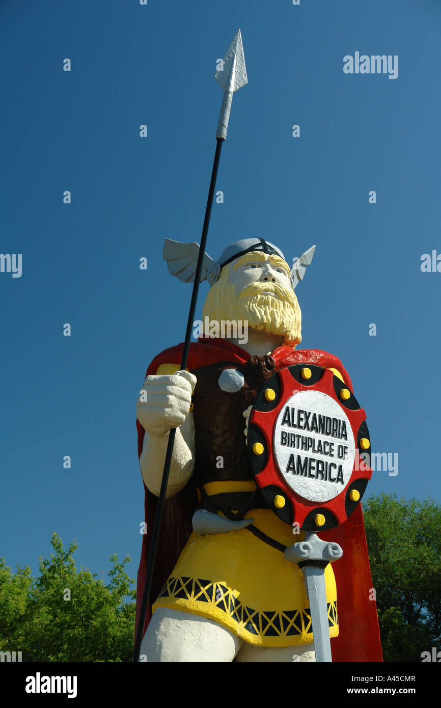 AJD57415, Alexandria, MN, Minnesota, Alex die Viking-Statue, Alexandria Geburtsort von Amerika Stockfoto