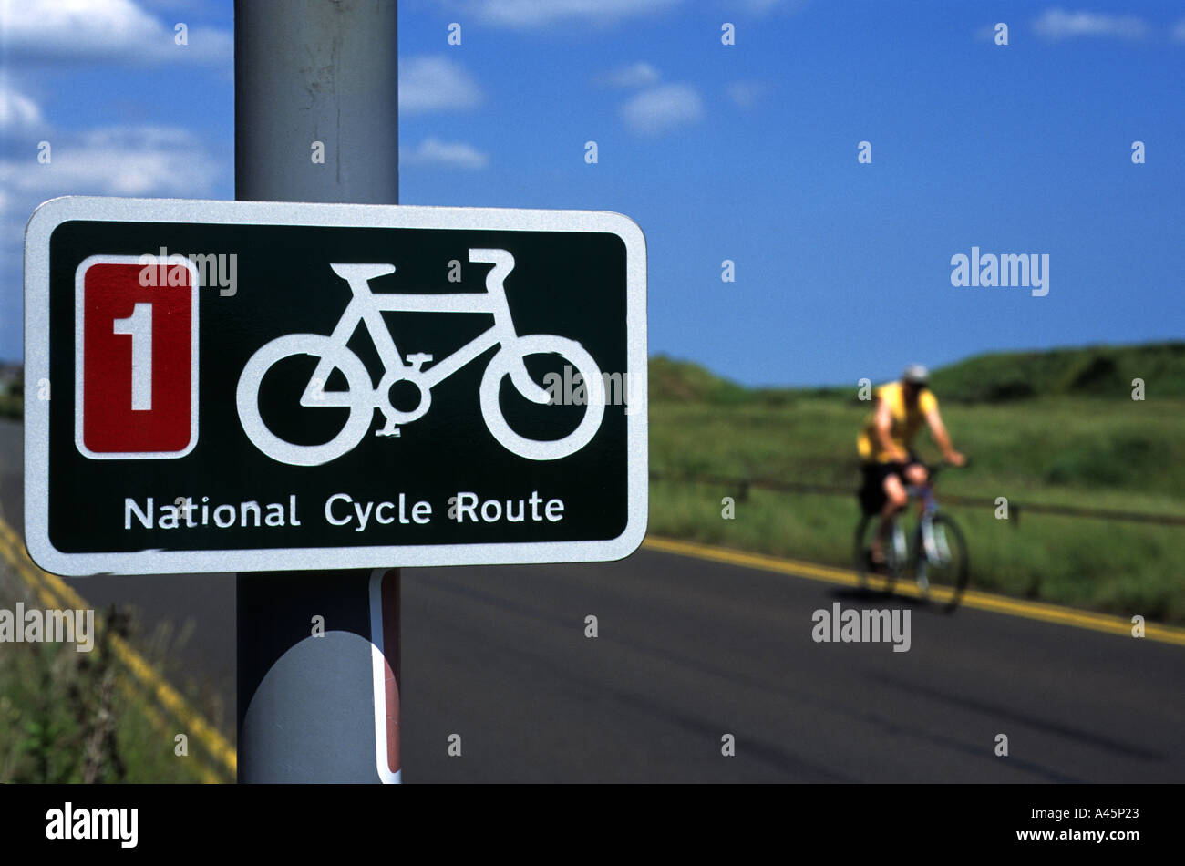 National Cycle Route Nummer eins, Felixstowe, Suffolk, UK Stockfoto