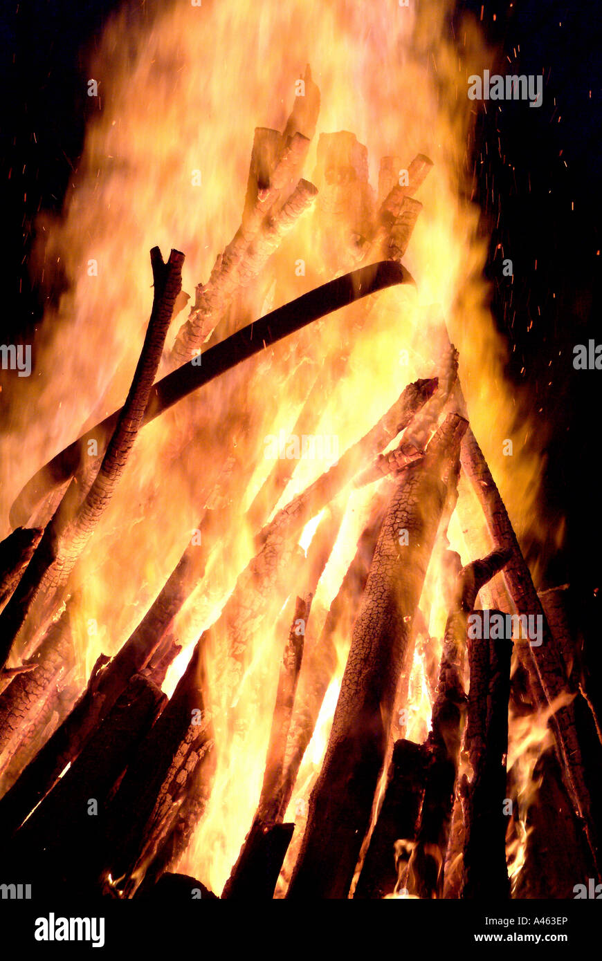 Ein Lagerfeuer Stockfoto