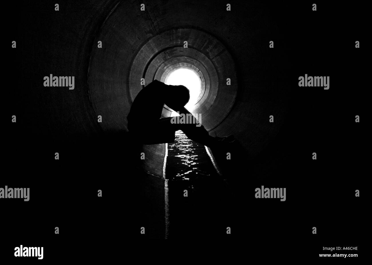 Person im Kanal Stockfoto