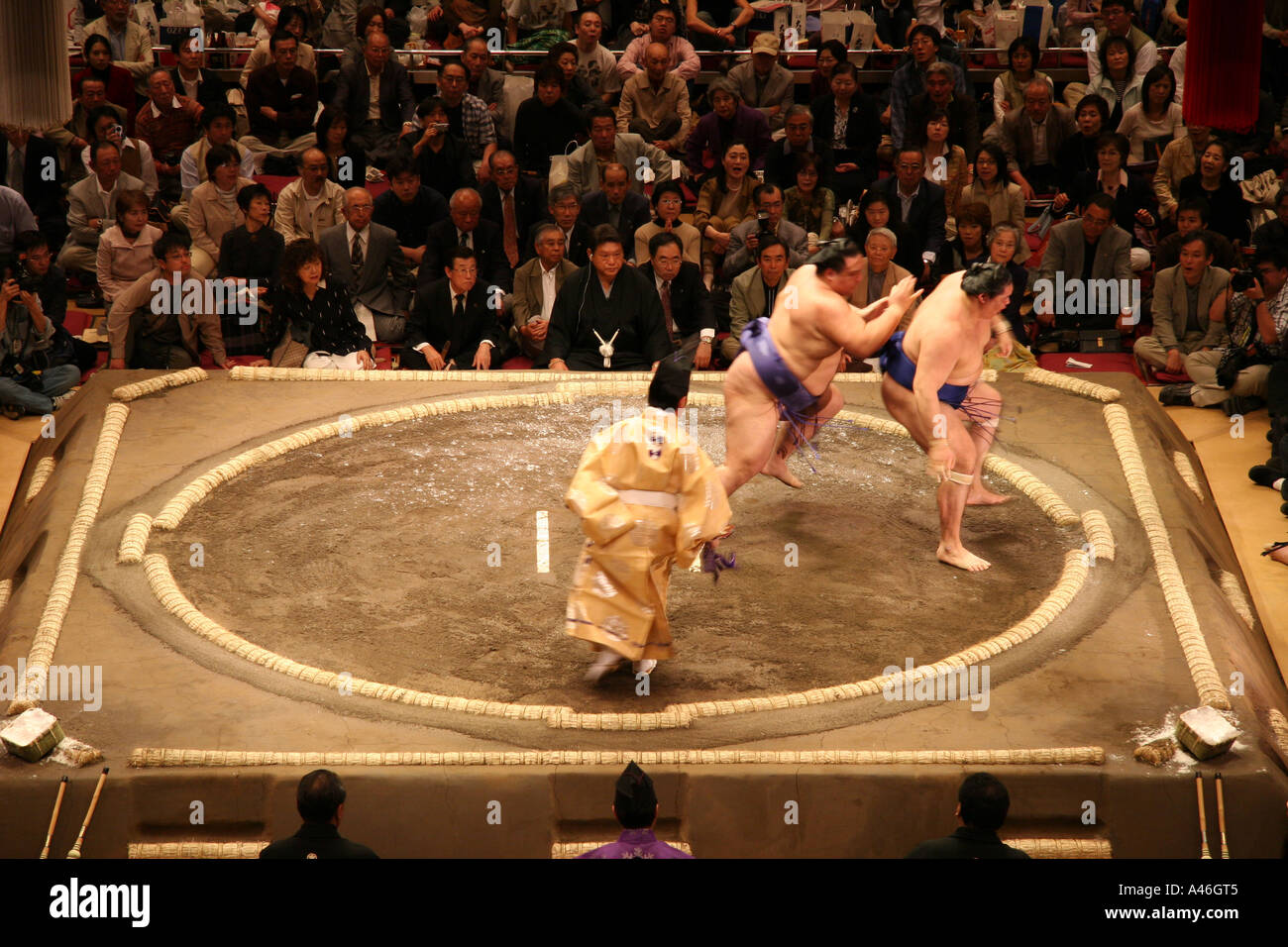Sumo Wrestling Tokio Sumoringer Sumoringen Stockfoto