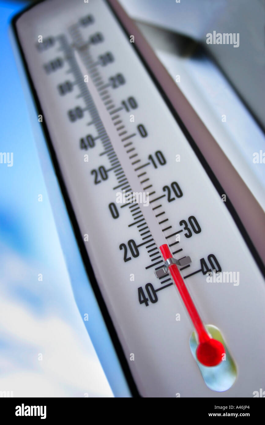 Nahaufnahme eines Thermometers Stockfoto