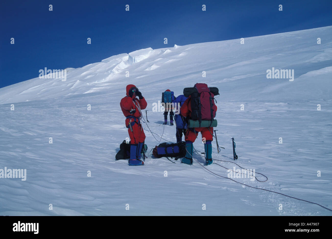Kletterer in der Antarktis Vinson Stockfoto