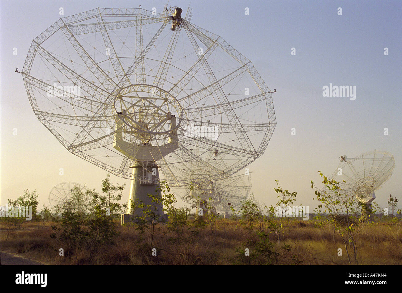 Riesiges Metrewave Radioteleskop (GMRT) weltweit größte, Indien Stockfoto