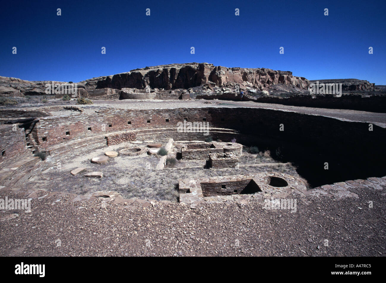 Kiva zu Chetro Ketl, Chaco Kultur National Historical Park, New Mexico, USA Stockfoto