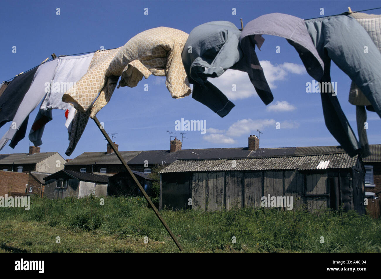 Wäscheleine Worksop Nottinghamshire Stockfoto