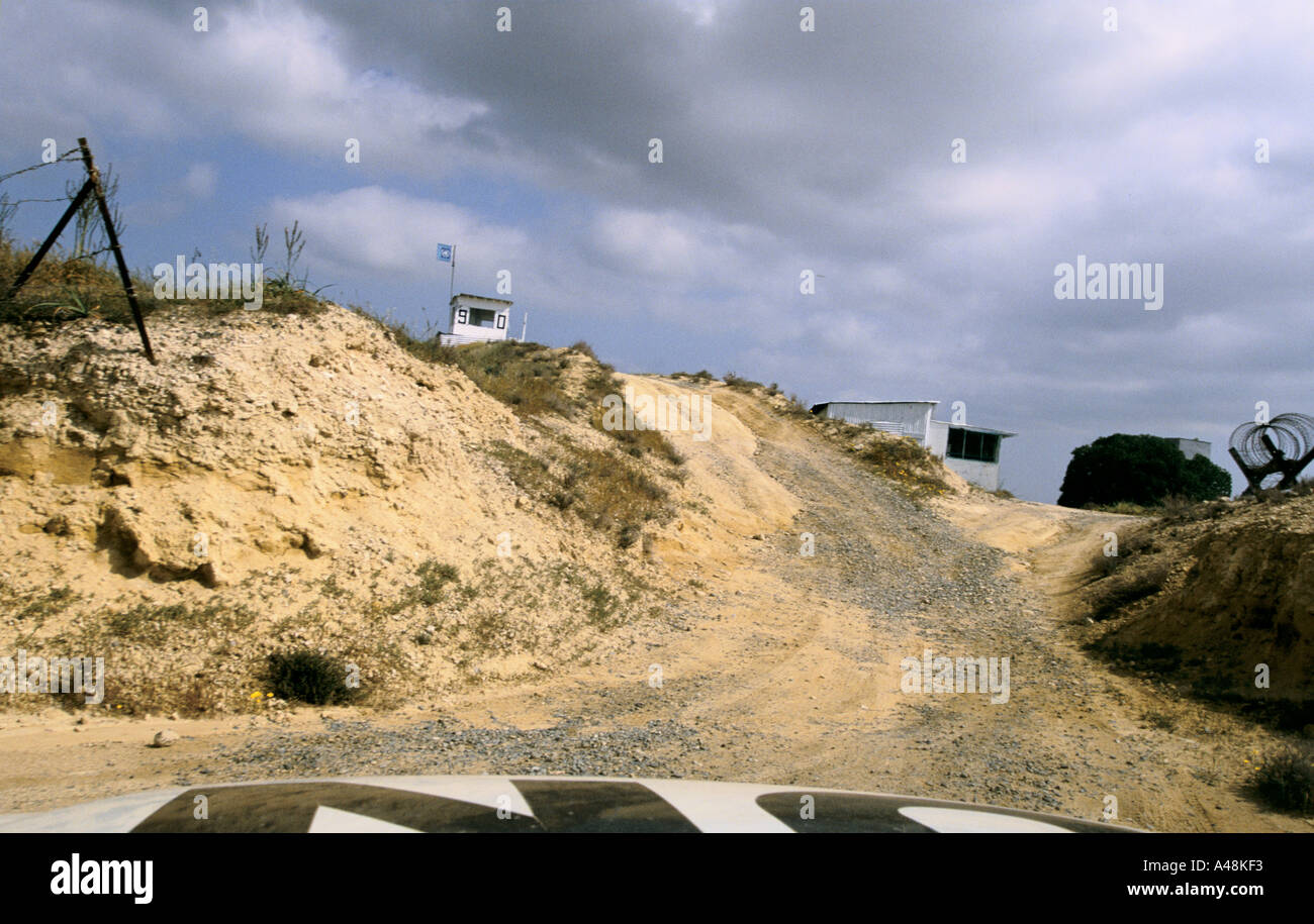 UN-Beobachtungsposten in der Pufferzone zwischen Nord und Süd-Zypern Stockfoto