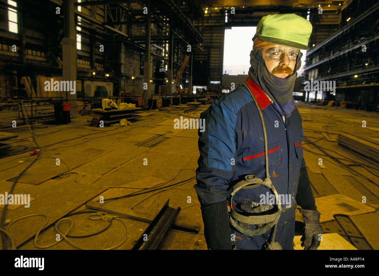 Maintence Arbeiter in Faslane Dockyard Schottland Stockfoto