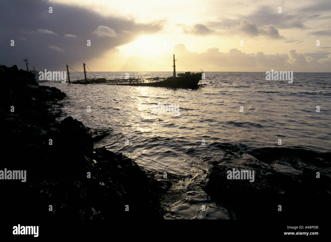 Der Öltanker Braer, die Weg von den Shetland-Inseln 1993 sank Stockfoto