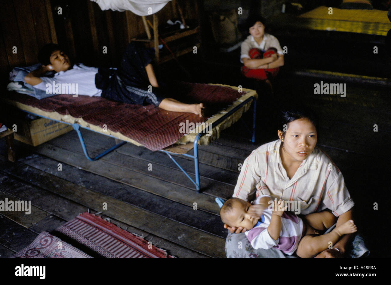 Burmesische Flüchtlinge in Mae Tao Klinik in Mae Sot Stockfoto