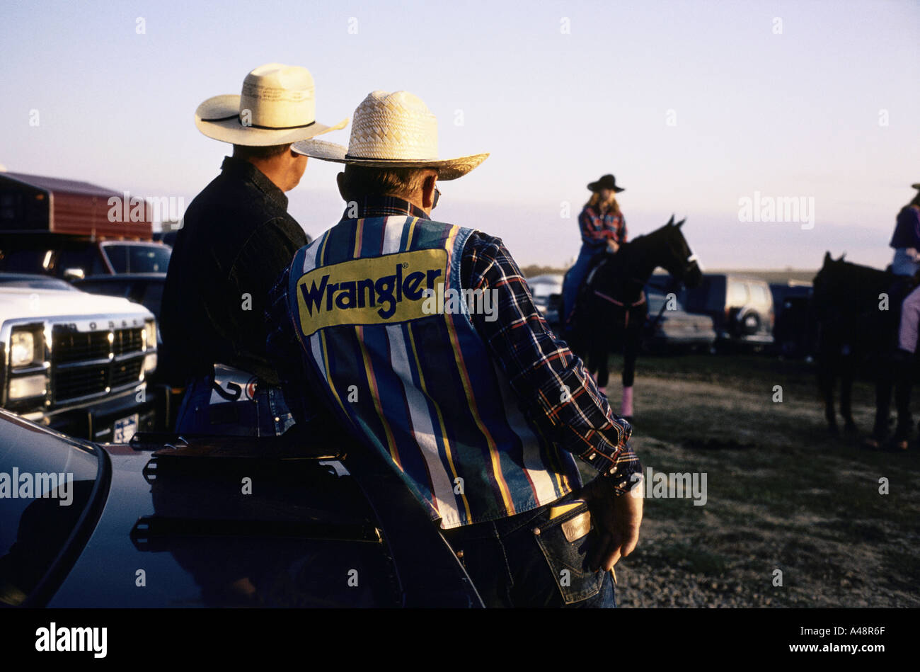 Lincoln Highway. Cowboys bei kleinen Stadt Rodeo Bellevue Iowa 1993 Stockfoto