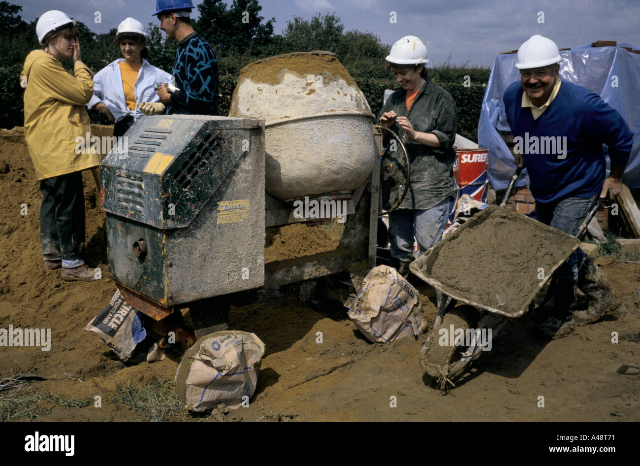 Jehovas Zeugen Königreichssaal über ein Wochenende Kent zu bauen Stockfoto
