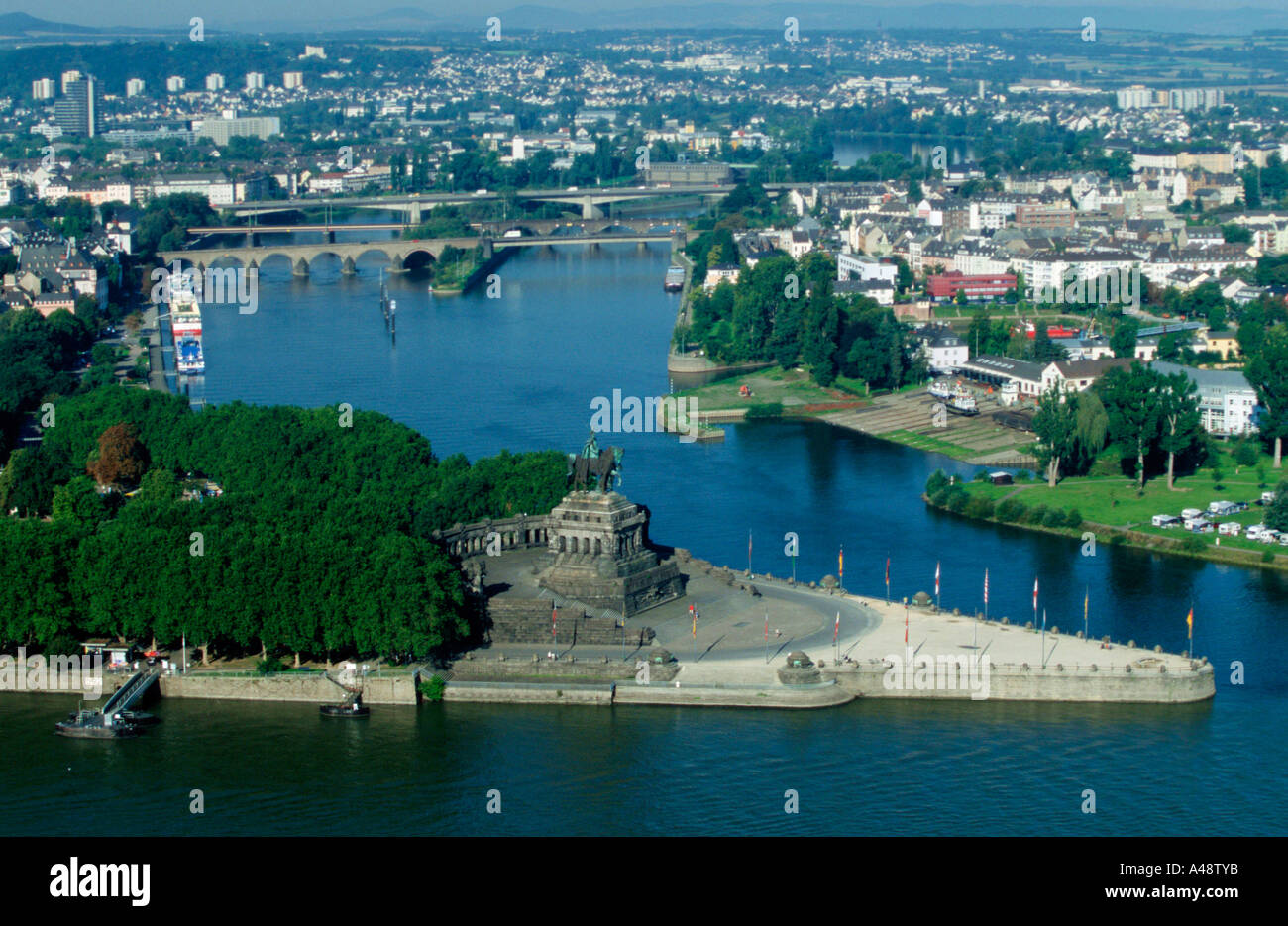 Deutsches Eck / Koblenz Stockfoto