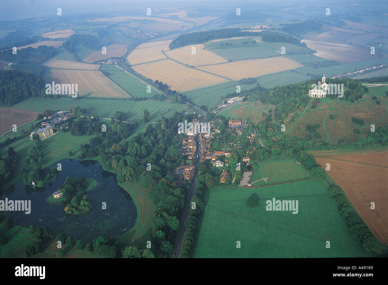 West Wycombe West Wycombe Park und Denkmal aus der Luft Stockfoto