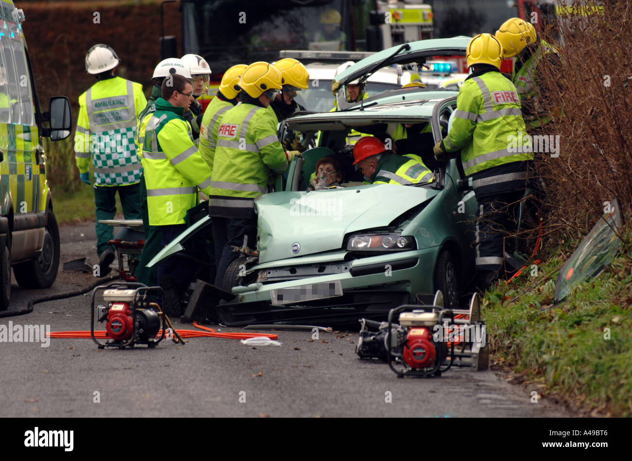 Auto Unfall Verkehrsunfall crash rta Rtc. Stockfoto