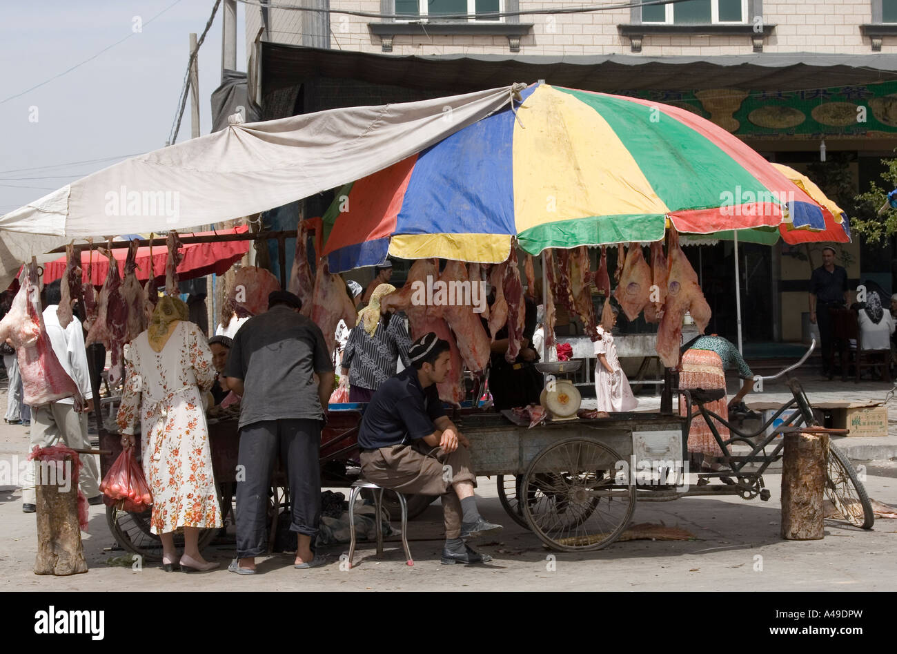 Freitagsmarkt in Kuqa Xinjiang Provinz China Stockfoto