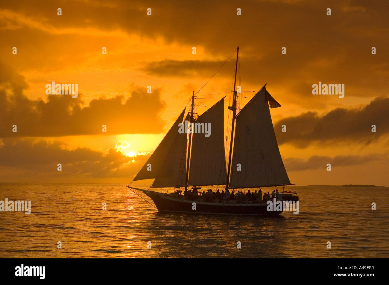 USA Florida Keys Tall Ship Segeln auf Key West sunset-cruise Stockfoto