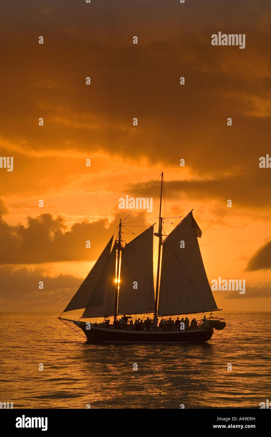 USA-Florida Keys Tall Ship Segeln auf dem Sunset cruise aus Key West Stockfoto