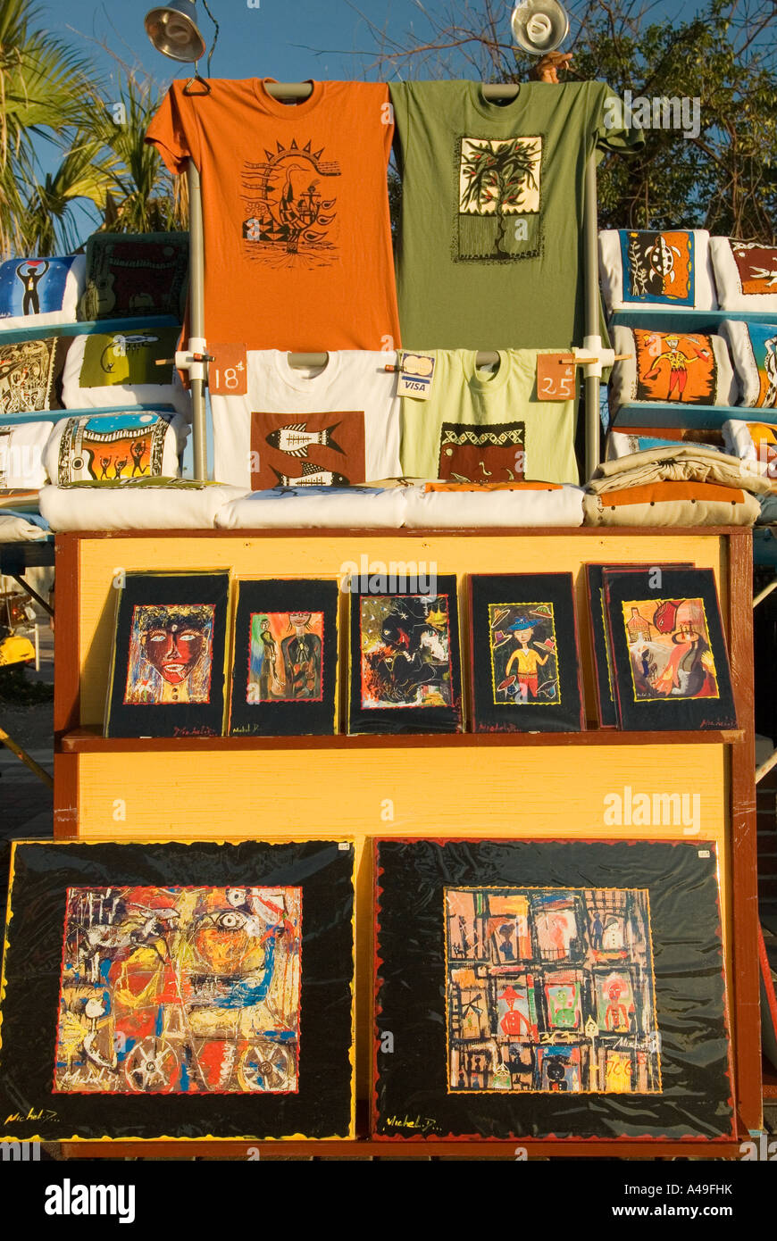 USA-Florida Keys-Anbieter anzeigen waren in Mallory Square Key West Stockfoto