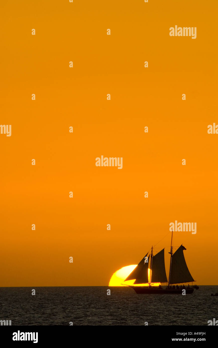 USA Florida Keys Segeln Großsegler auf dem Sunset cruise aus Key West Stockfoto