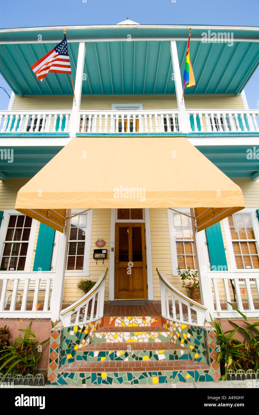 USA Florida Keys bunte Perlen Rainbow B & B Hotel Key West Stockfoto