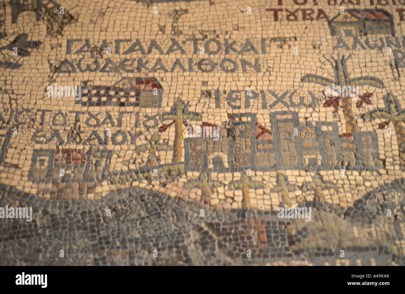 Mosaik-Karte des Heiligen Landes Saint George Kirche Jordanien Naher Osten Stockfoto