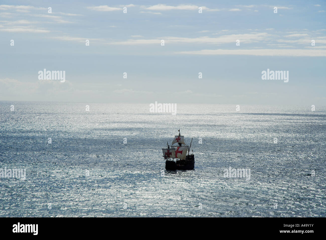 Nachbau der Santa Maria auf der Atlantik, Portugal, Madeira Stockfoto
