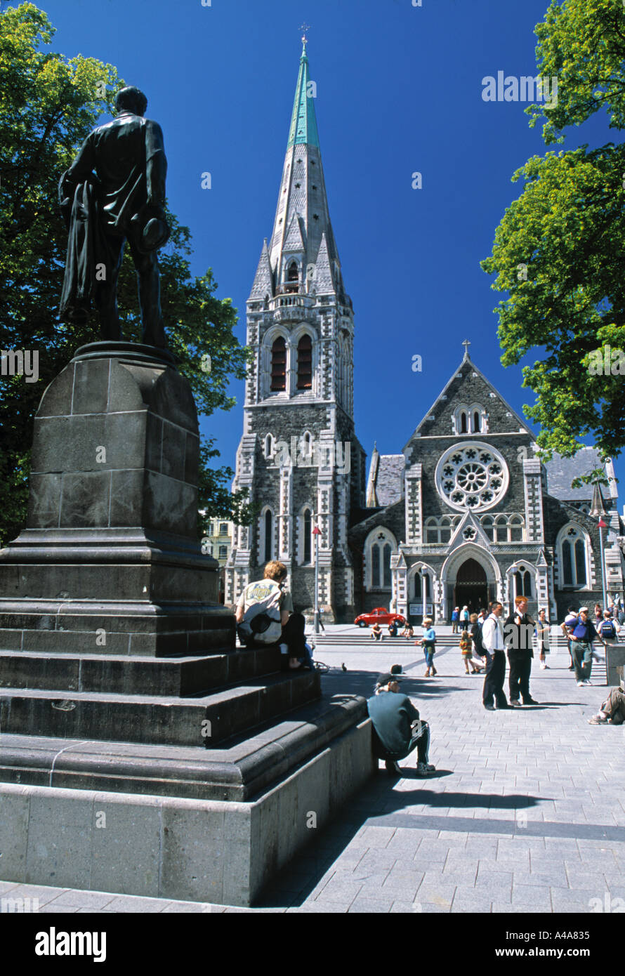 Cathedral Square, Christchurch, Neuseeland Stockfoto