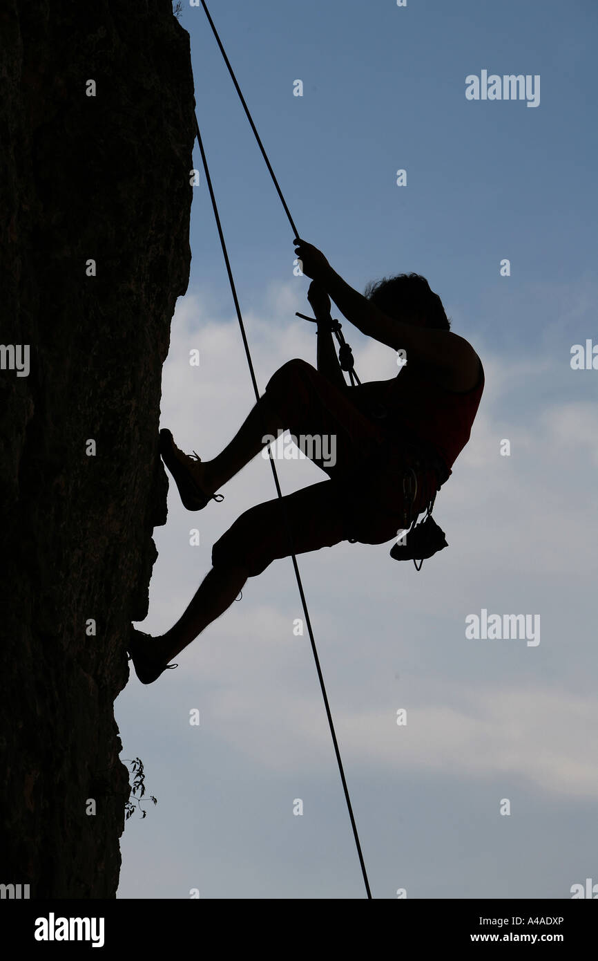 Klettern Vason Gesicht Bondone Berg Trentino-Südtirol-Italien Stockfoto