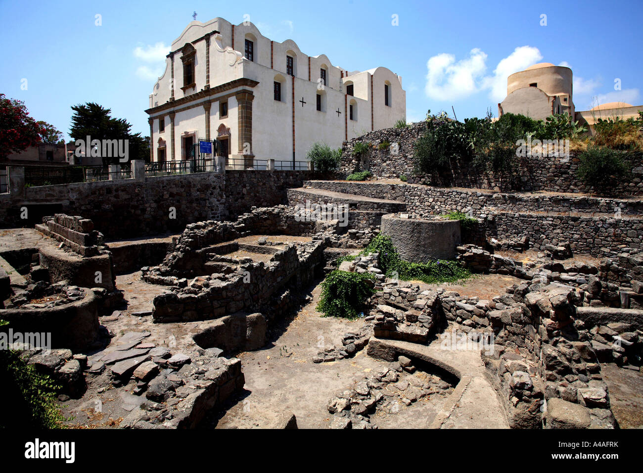 Archäologische Stätte Lipari Insel Äolischen Inseln Sizilien Italien Stockfoto