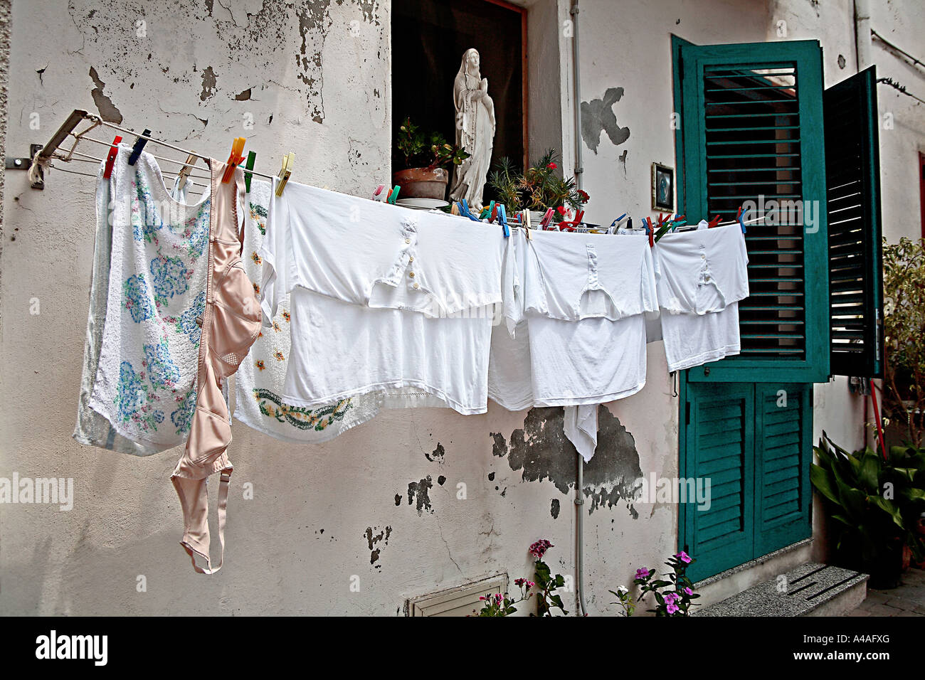 Marienstatue Lipari Insel Äolischen Inseln Sizilien Italien Stockfoto